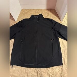 Champion Men's Track Jacket Size L Black Full Zip Jumper Mock Neck Active